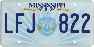 MS license plate LFJ822