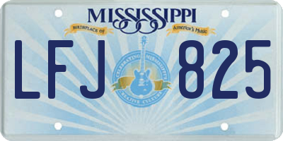 MS license plate LFJ825