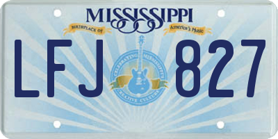 MS license plate LFJ827