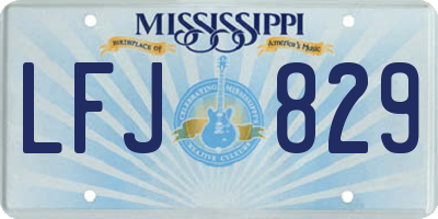 MS license plate LFJ829