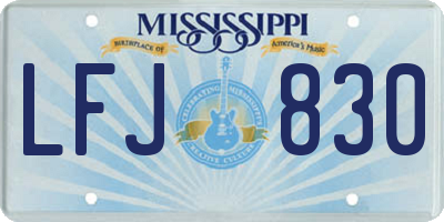 MS license plate LFJ830
