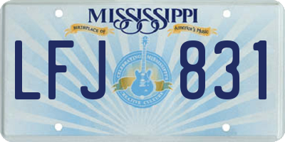 MS license plate LFJ831