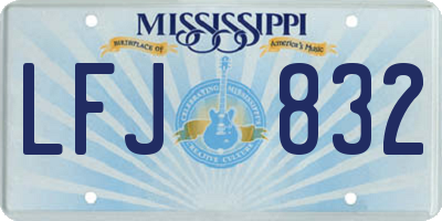 MS license plate LFJ832