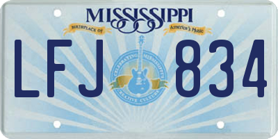 MS license plate LFJ834