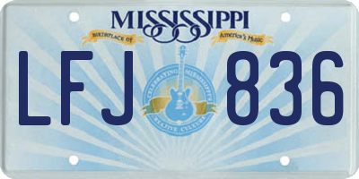 MS license plate LFJ836