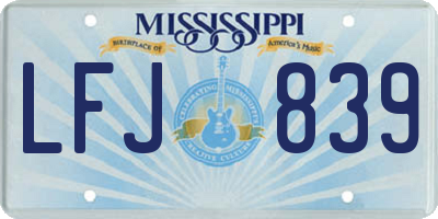 MS license plate LFJ839