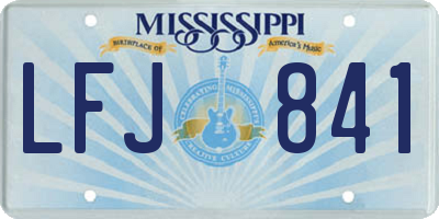 MS license plate LFJ841