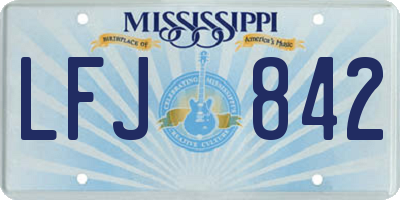 MS license plate LFJ842