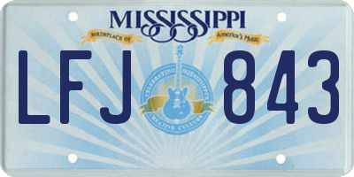 MS license plate LFJ843