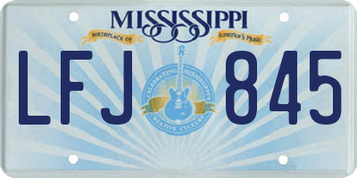 MS license plate LFJ845