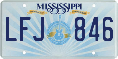 MS license plate LFJ846