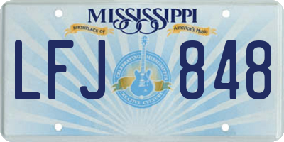 MS license plate LFJ848