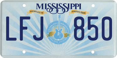 MS license plate LFJ850