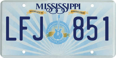MS license plate LFJ851