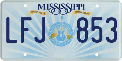MS license plate LFJ853