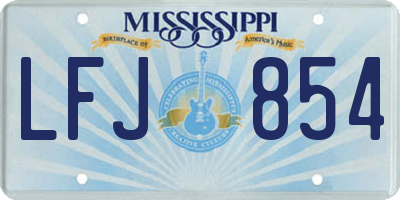 MS license plate LFJ854