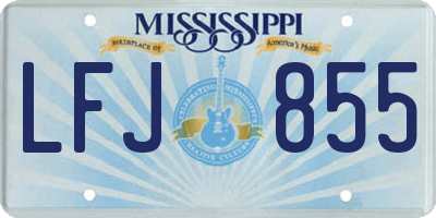 MS license plate LFJ855