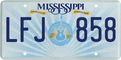 MS license plate LFJ858
