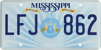MS license plate LFJ862