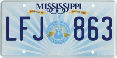 MS license plate LFJ863