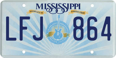 MS license plate LFJ864