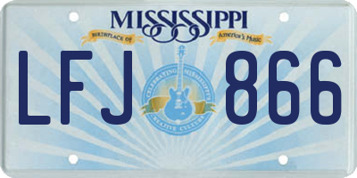 MS license plate LFJ866