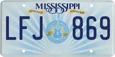 MS license plate LFJ869