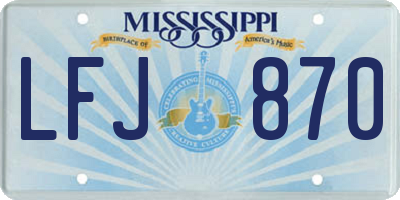 MS license plate LFJ870