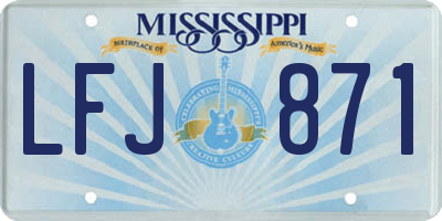 MS license plate LFJ871