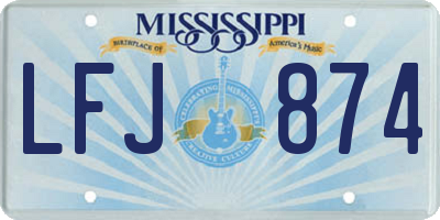 MS license plate LFJ874