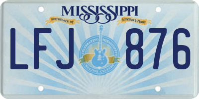 MS license plate LFJ876