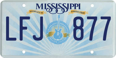 MS license plate LFJ877