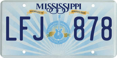 MS license plate LFJ878
