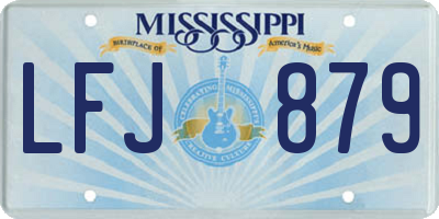 MS license plate LFJ879