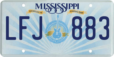 MS license plate LFJ883