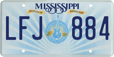 MS license plate LFJ884
