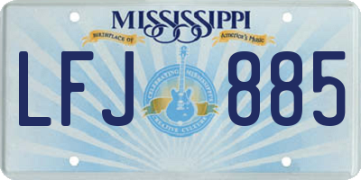 MS license plate LFJ885