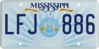 MS license plate LFJ886