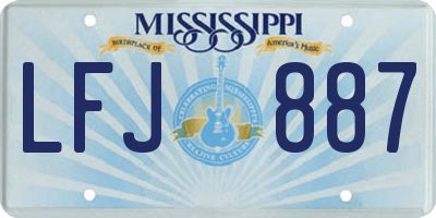 MS license plate LFJ887