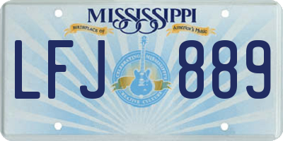 MS license plate LFJ889