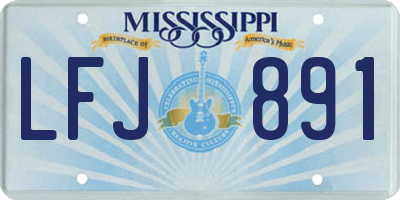 MS license plate LFJ891