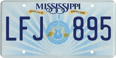 MS license plate LFJ895