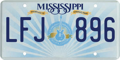 MS license plate LFJ896