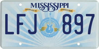 MS license plate LFJ897