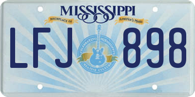 MS license plate LFJ898