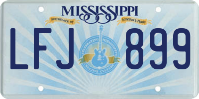 MS license plate LFJ899