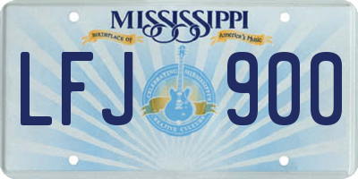 MS license plate LFJ900