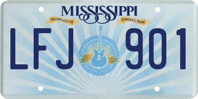 MS license plate LFJ901