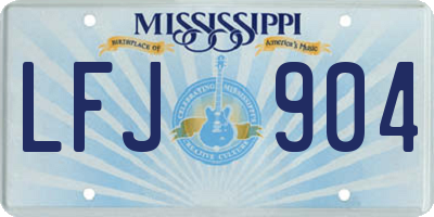 MS license plate LFJ904