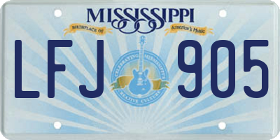 MS license plate LFJ905